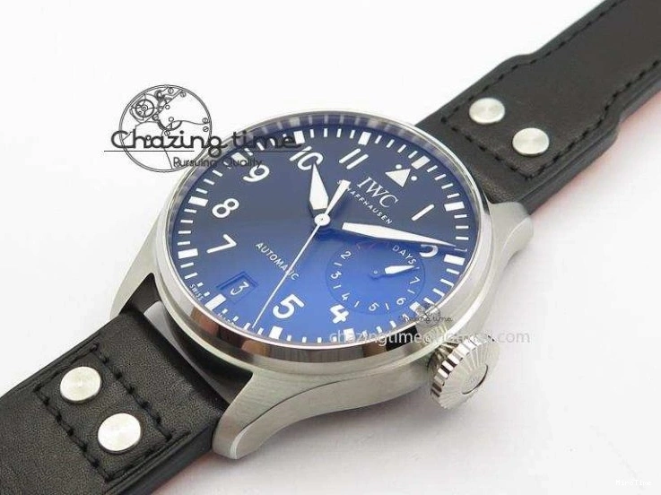 MIROTIME 0218 GoodFit Big Pilot Real PR IW500912 ZF Best Edition Black Dial On Black Leather Strap A 7287